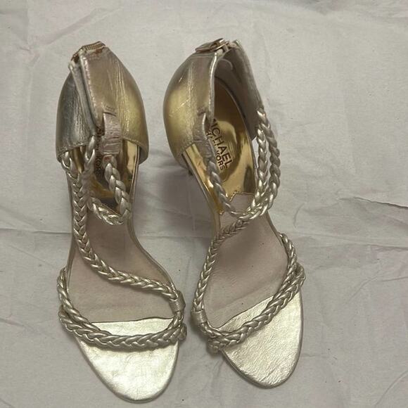 MICHAEL KORS BRAIDED‎ ANKLE STRAP OPEN TOE SANDALS SIZE 9M - Picture 1 of 5